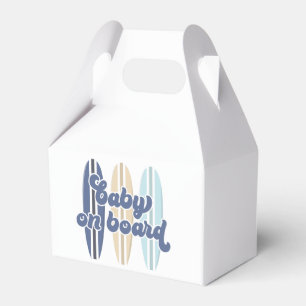 Baby on Board Surfboard Beach Baby Shower Favor Boxes