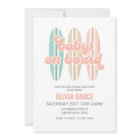 Baby on Board Surfboard Beach Baby Shower Invitati