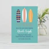 Baby On Board Surfboard Beach Baby Shower Invitation (Standing Front)