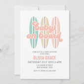 Baby on Board Surfboard Beach Baby Shower Invitation (Front)