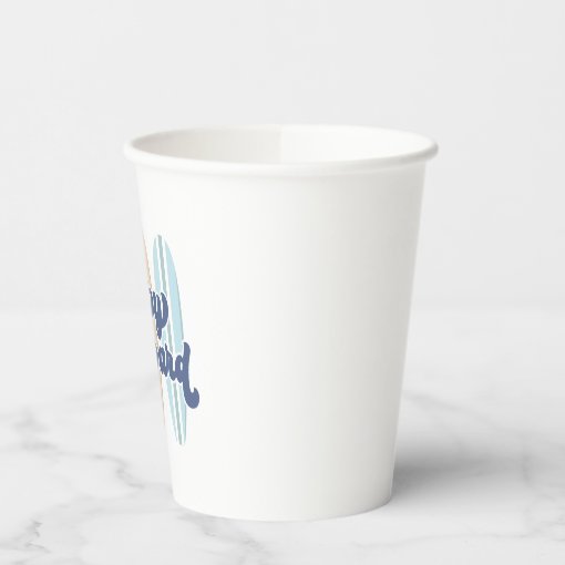 Baby on Board Surfboard Beach Baby Shower Paper Cups | Zazzle