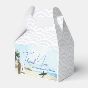 Baby on Board Surfboard Beach Blue Boy Baby Shower Favor Boxes