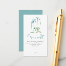 Baby on Board Surfboard Diaper Raffle Boy Shower