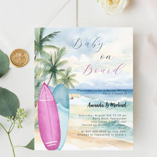 Baby on Board surfboard girl boy Gender Reveal