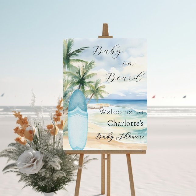 Baby on Board surfboard welcome Baby Shower (Creator Uploaded)