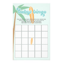 Baby on Board Surfing Baby Shower Bingo Flyer