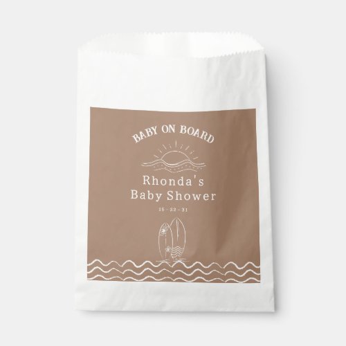 Baby On Board Surfing Baby Shower Favor Bag