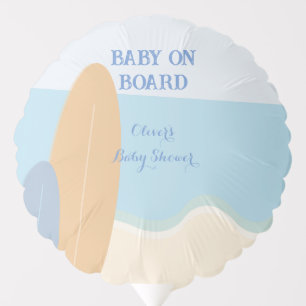 Baby on Board Surfing Beach Baby Shower Balloon