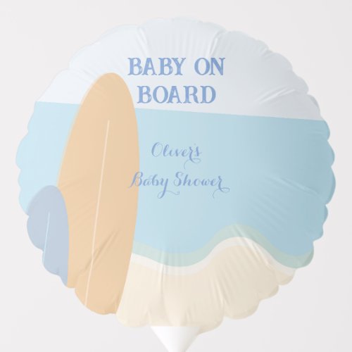 Baby on Board Surfing Beach Baby Shower  Balloon