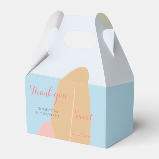 Baby on Board Surfing Beach Baby Shower Favor Boxes (Front Side)