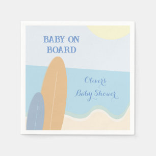 Baby on Board Surfing Beach Baby Shower Napkins