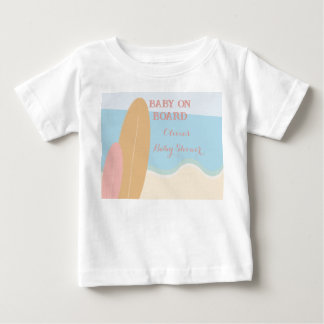 Baby on Board Surfing Beach Baby Shower T-Shirt