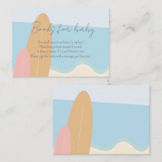 Baby on Board Surfing Beach Books For Baby Shower Enclosure Card