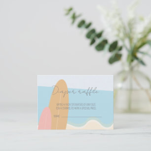 Baby on Board Surfing Beach Diaper Raffle Enclosure Card