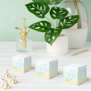 Baby On Board Surfing Beach Watercolor Baby Shower Favor Boxes