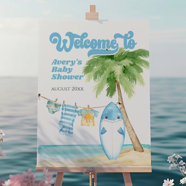 Baby on Board Surfing Boy Baby Shower Welcome (Creator Uploaded)