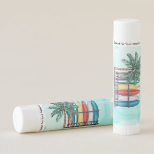 Baby On Board Surfing Teal Baby Shower Lip Balm