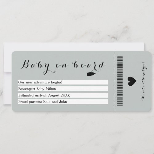 Baby On Board Travel Boarding Pass Pregnancy Announcement