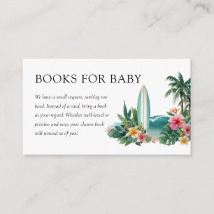 Baby on Board Tropical Beach Baby Shower Books Enclosure Card