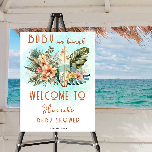 Baby on Board Tropical Surf Neutral Baby Shower (Creator Uploaded)