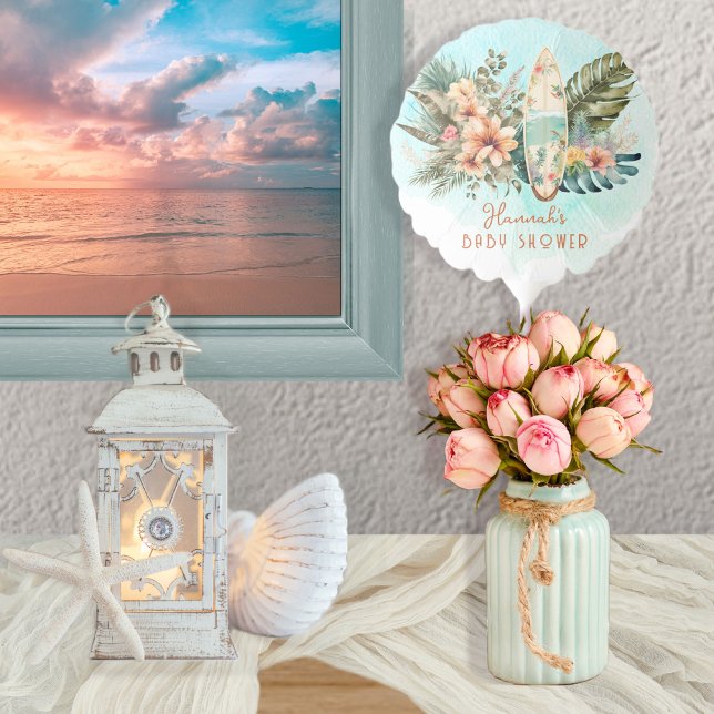 Baby on Board Tropical Surf Neutral Baby Shower Balloon (Creator Uploaded)