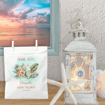 Baby On Board Tropical Surf Neutral Baby Shower Favor Bag by holidayhearts at Zazzle