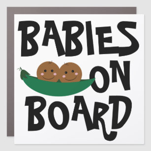 Baby on board twins two peas pod cute warning car magnet