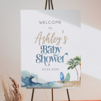 Baby on Board Welcome Sign, Surf Beach Baby Shower