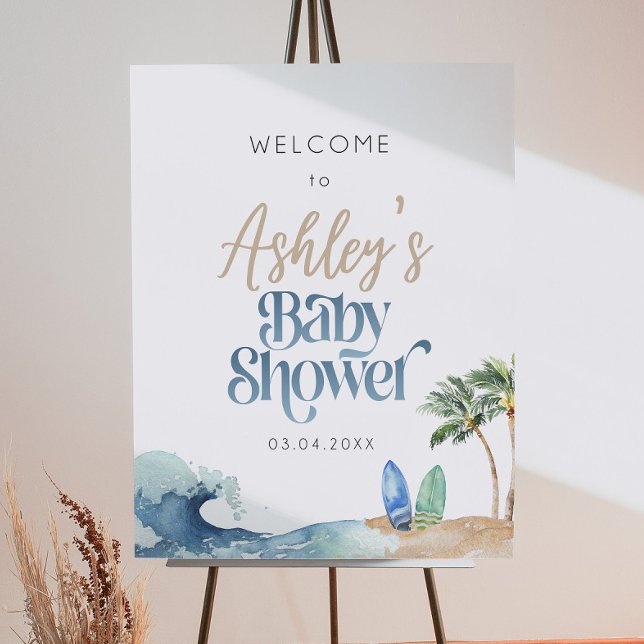 Baby on Board Welcome Sign, Surf Beach Baby Shower (Creator Uploaded)