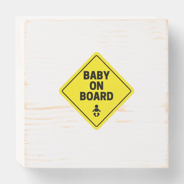 Baby on board wooden box sign (Front Horizontal)