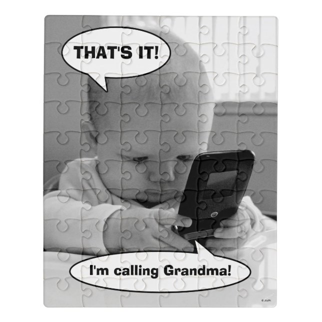 Baby on Cell Phone Jigsaw Puzzle (Puzzle Vertical)