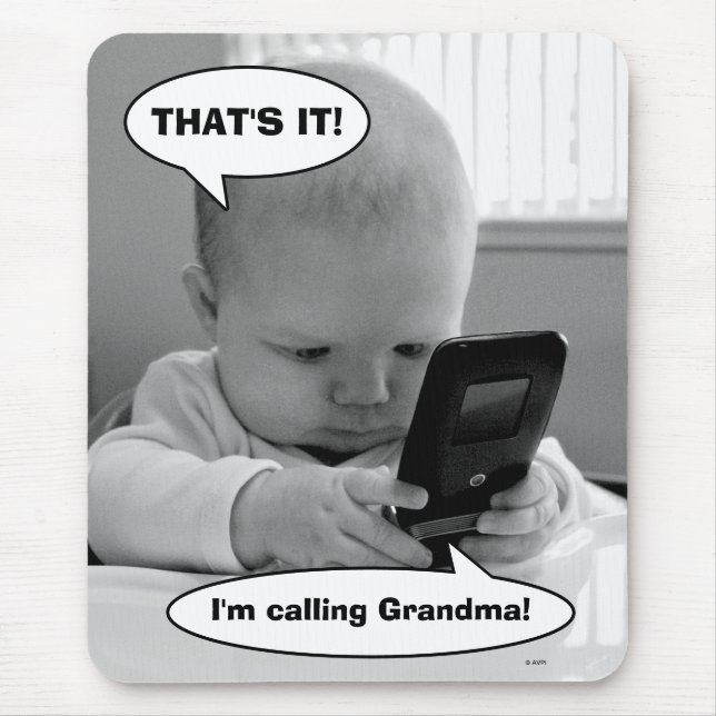 Baby on Cell Phone Mouse Pad (Front)