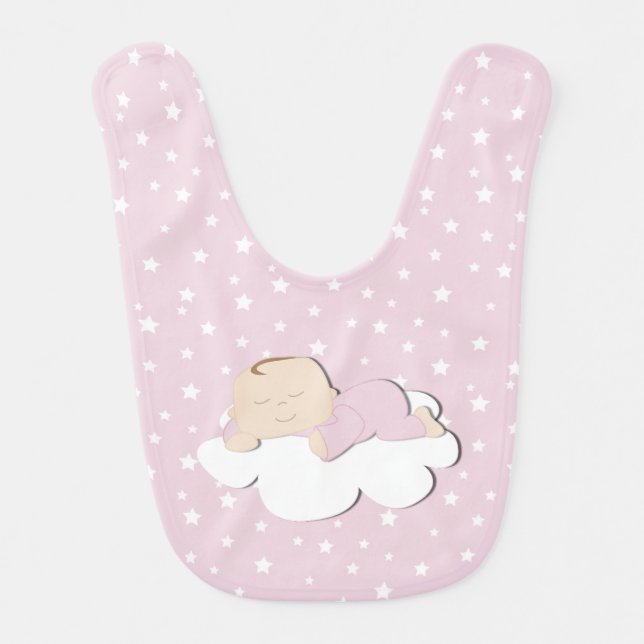 Baby On Cloud Baby Bib (Front)