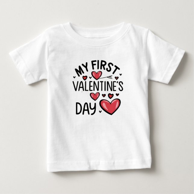 Baby on his first Valentine's Day T-Shirt (Front)