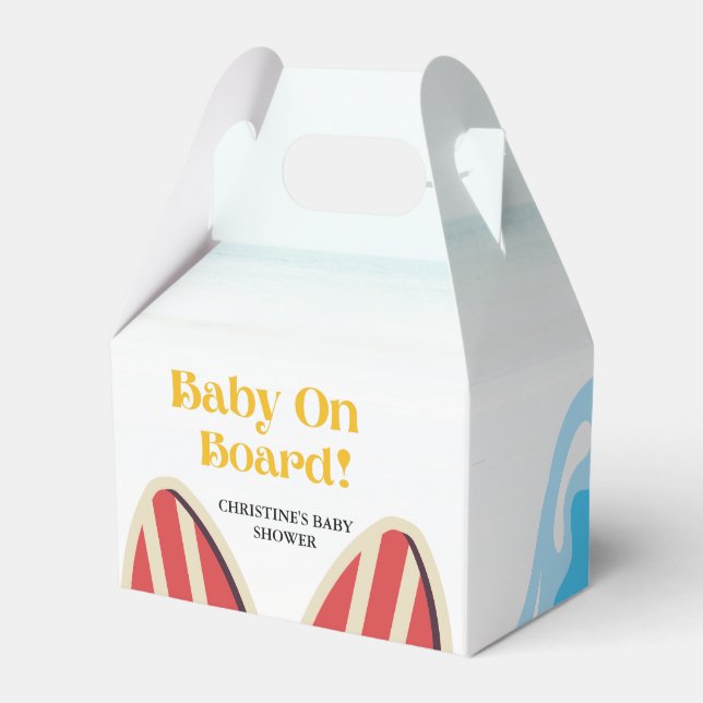 Baby on on board beach baby shower thank you  favor boxes (Front Side)