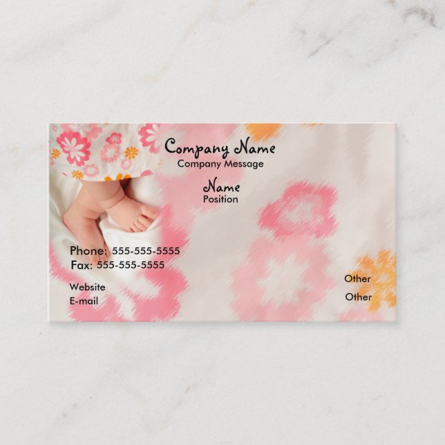 Baby on Pink Business Card (Front)