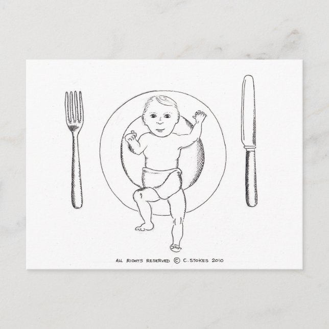 Baby on Plate Postcard (Front)