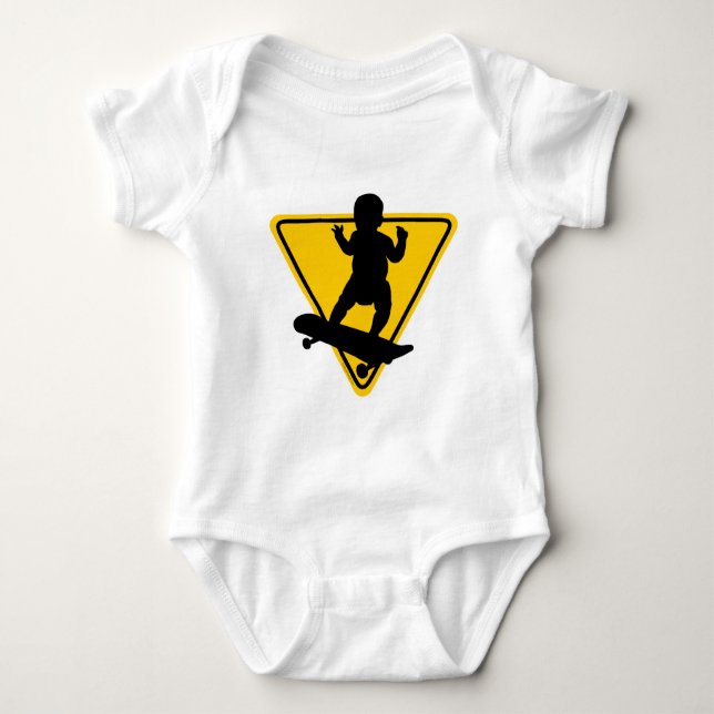 Baby on (Skate) Board Baby Romper (Front)