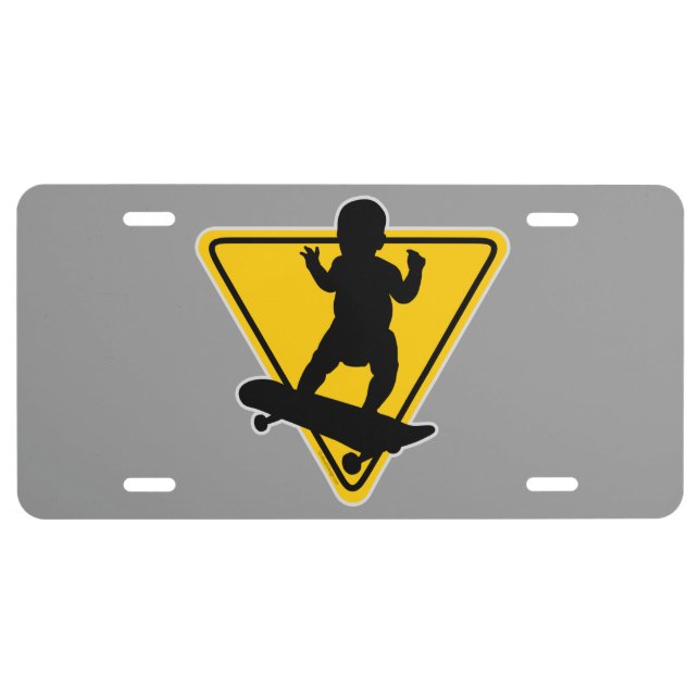Baby on (Skate) Board License Plate (Front)