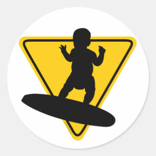 Baby on (Surf) Board Classic Round Sticker