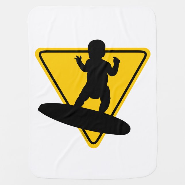 Baby on (Surf) Board Swaddle Blanket (Front)