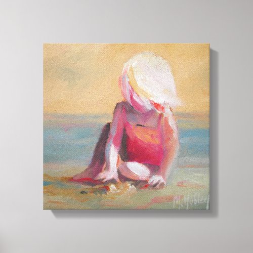 baby on the beach canvas print