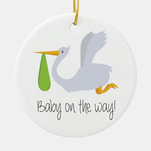 Baby On The Way Ceramic Ornament