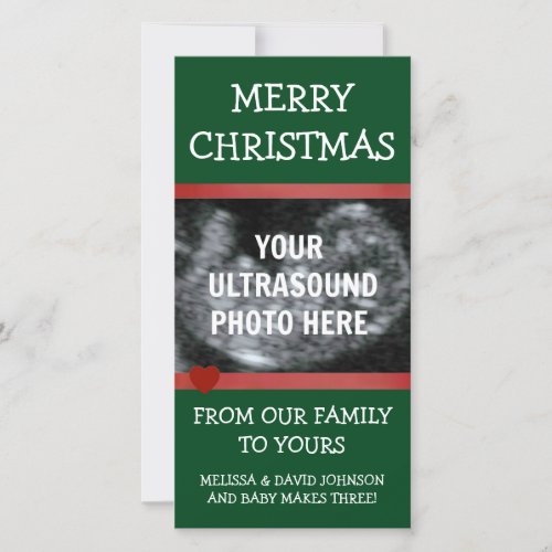 Baby on The Way Christmas Ultrasound Holiday Card