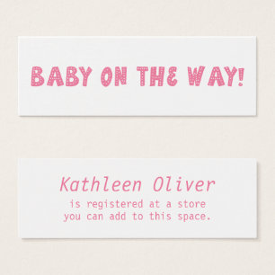 Baby on the Way Dotted Pink Gift Registry Card