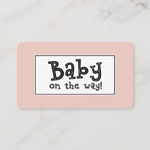 Baby on the Way Editable Blush Gift Registry Card