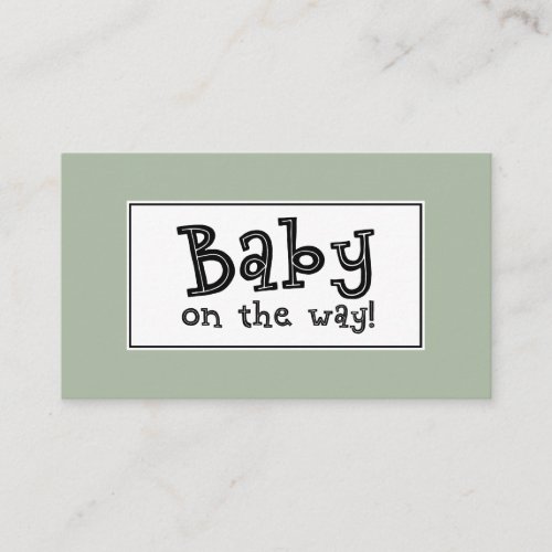 Baby on the Way Editable Sage Gift Registry Card