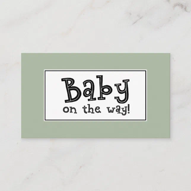 Baby on the Way! Editable Sage Gift Registry Card | Zazzle