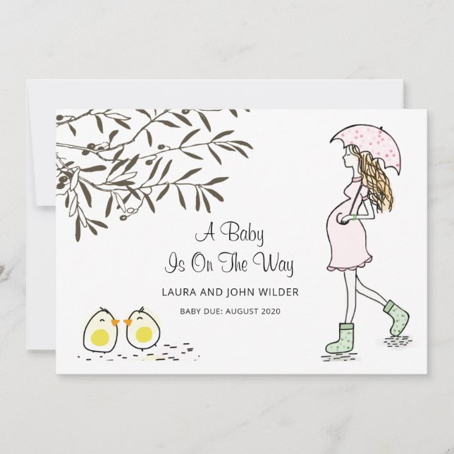 Baby On The Way Expecting Mom Pregancy Announcement (Front)