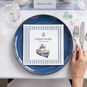 Baby on the Way Nautical Boat Baby Shower Paper  Napkins